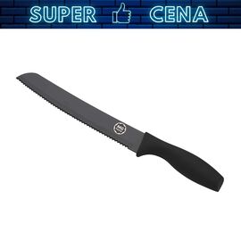 Nóż do krojenia chleba 8” MG Home Black, stal nierdzewna, czarny