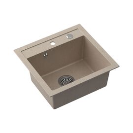 Zlewozmywak granitowy jednokomorowy beżowy Root Chef Box, 500 x 470 x 185 mm