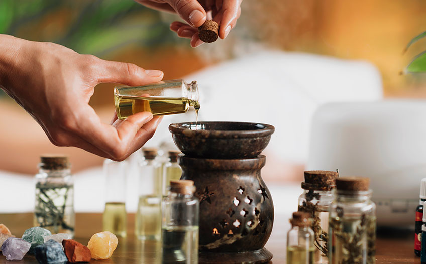 Aromaterapia przy użyciu olejków