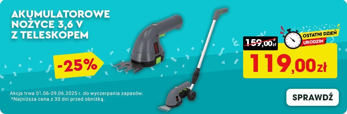 Akumulatorowe nożyce z teleskopem -25%