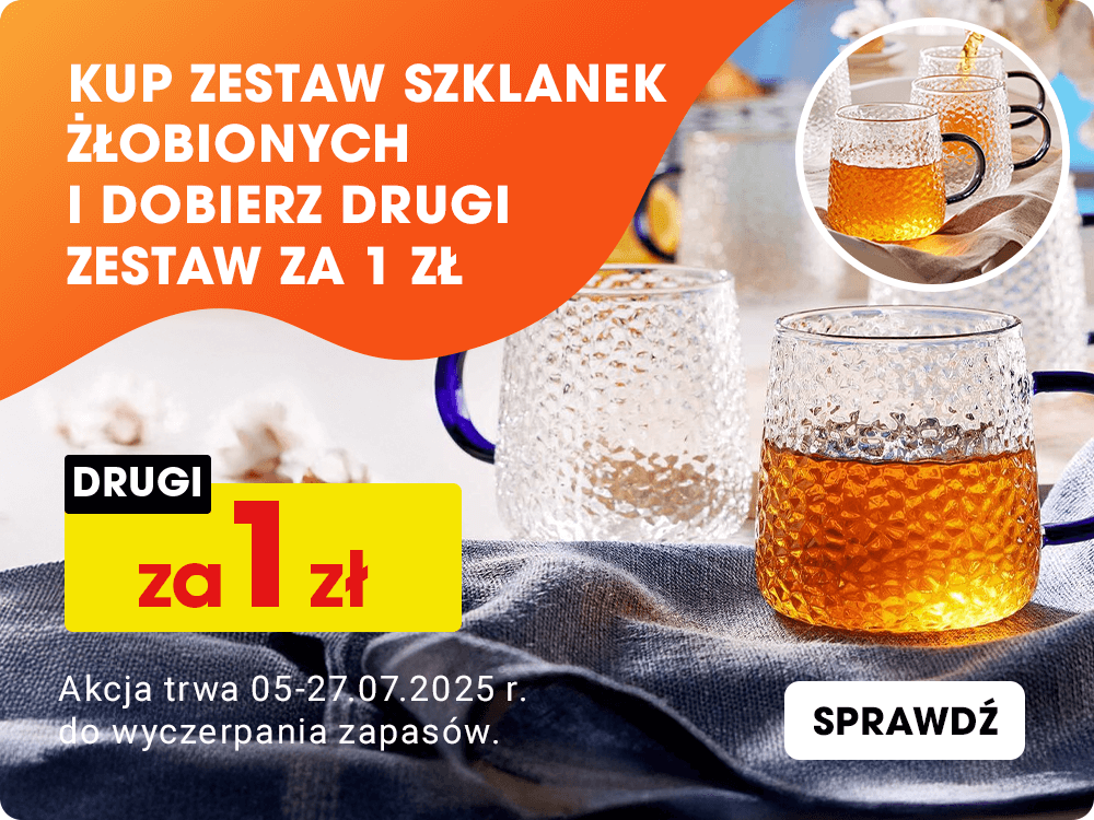 Zestaw szklanek żłobionych