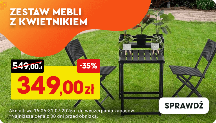 Zestaw mebli z kwietnikiem